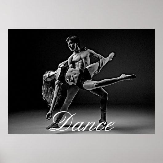 Dance Poster, zwart-wit Romantic Dance foto Poster (Voorkant)