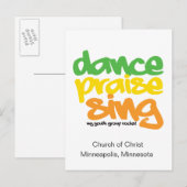 Dance Praise Sing Jeugdgroep Briefkaarten Uitnodig (Voorkant / Achterkant)