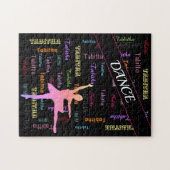 Dance Puzzle met persoonlijke naam overal boven Legpuzzel (Horizontaal)