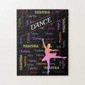 Dance Puzzle met persoonlijke naam overal boven Legpuzzel (Verticaal)