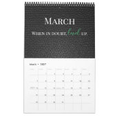 Dance Quote Black Leather Afbeelding, Logo en naam Kalender (Mar 2027)