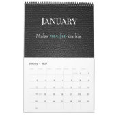 Dance Quote Black Leather Afbeelding, Logo en naam Kalender (Jan 2027)