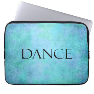 Dance Quote Blauwgroen Blue Waterverf Dansend Sjab Laptop Sleeve