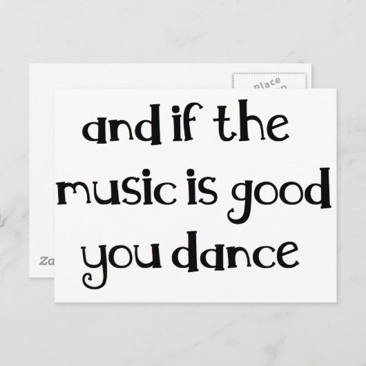 Dance quote briefkaart (Voorkant / Achterkant)