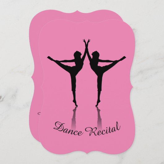 Dance recital invitation custom color kaart (Voorkant / Achterkant)