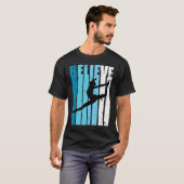Dance Retro Believe Turquoise Dancer Dancing Fan W T-shirt (Voorkant volledig)