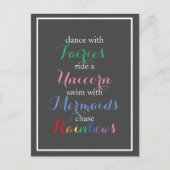 Dance, Ride, Swim, Chase Magic Briefkaart (Voorkant)