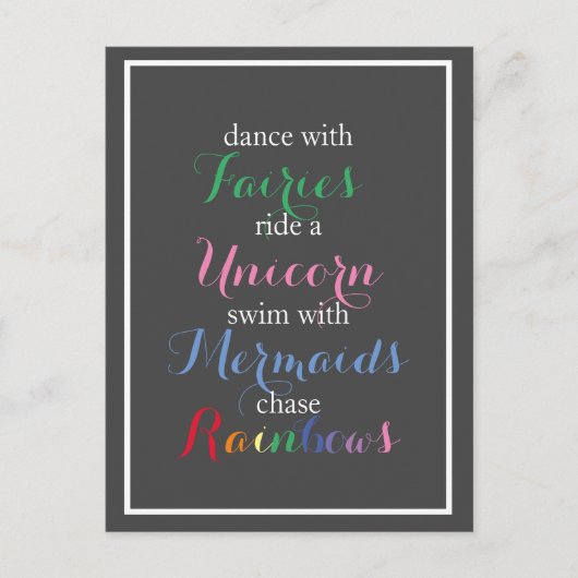 Dance, Ride, Swim, Chase Magic Briefkaart (Voorkant)