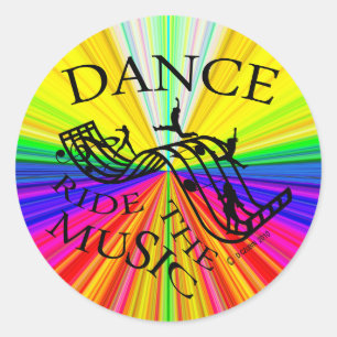 Dance Ride the Music! Ronde Sticker
