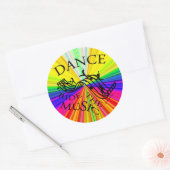 Dance Ride the Music! Ronde Sticker (Envelop)