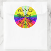 Dance Ride the Music! Ronde Sticker (Tas)