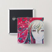 Dance sakura tree vierkante button 5,1 cm (Voorkant /achterkant)