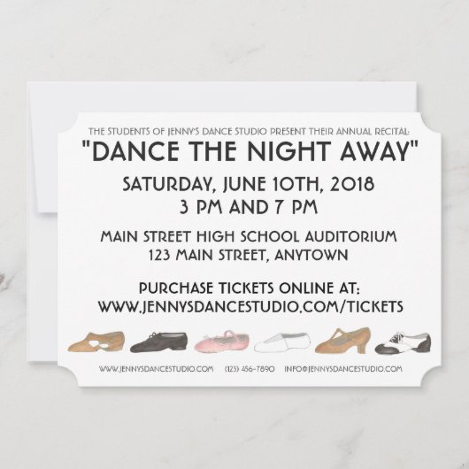 Dance School Studio Annual Overweging Showcase Sho Kaart (Voorkant)