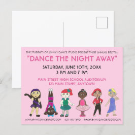 Dance School Studio Annual Overweging Showcase Sho Uitnodiging Briefkaart