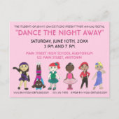 Dance School Studio Annual Overweging Showcase Sho Uitnodiging Briefkaart (Voorkant)