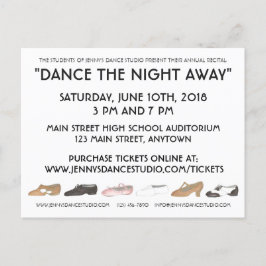 Dance School Studio Annual Overweging Showcase Sho Uitnodiging Briefkaart