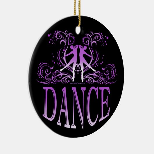 Dance Scrolls Porcelain Ornament (paars) (Rechts)