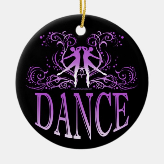 Dance Scrolls Porcelain Ornament (paars) (Voorkant)