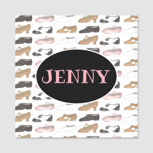 Dance Shoes Ballet Tap Jazz Lyrical Verjaardagsfee Naamplaatje (Voorkant)