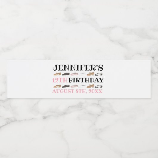 Dance Shoes Ballet Tap Jazz Lyrical Verjaardagsfee Waterfles Etiket (Enkel label)