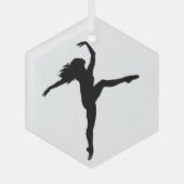 Dance Silhouette Ballet Glas Ornament (Voorkant)