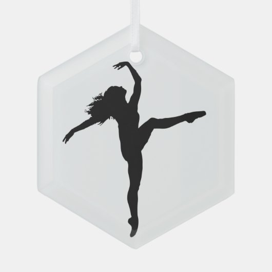 Dance Silhouette Ballet Glas Ornament (Voorkant)