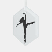 Dance Silhouette Ballet Glas Ornament (Voorkant links)
