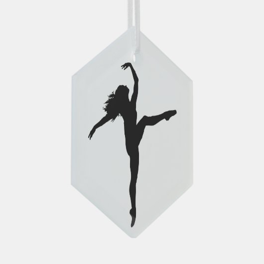 Dance Silhouette Ballet Glas Ornament (Voorkant Rechts)