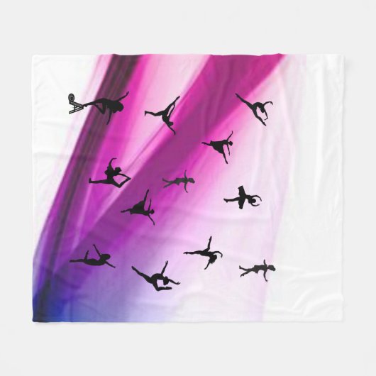 Dance Silhouettes op Cudly Soft Fleece Deken (Voorkant (Horizontaal))