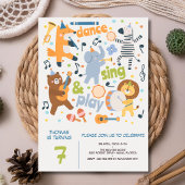 Dance sing and play kids birthday kaart