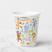 Dance sing and play kids birthday papieren bekers (Achterkant)