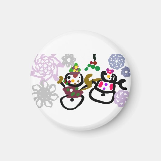 Dance Snowman and Snowwoman Magneet (Voorkant)
