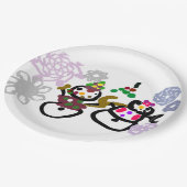 Dance Snowman and Snowwoman Papieren Bordje (Gekanteld)