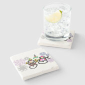 Dance Snowman and Snowwoman Stenen Onderzetter (Zijkant)