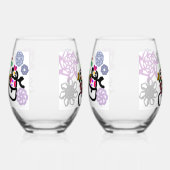 Dance Snowman and Snowwoman Wijnglas Zonder Voet (Rechts)