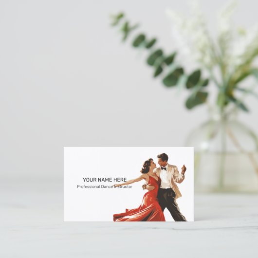 Dance Sport Instructor Docent Professioneel Visitekaartje (Staand voorkant)