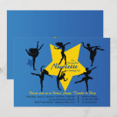 Dance Star Girl's Birthday Party Invitation Kaart (Voorkant / Achterkant)