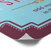 Dance Studio - Aangepaste naam Blauw retro Aangepa Poster (Hoek)