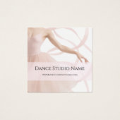Dance Studio Ballerina Pastel Pink Socials Vierkante Visitekaartjes (Voorkant)