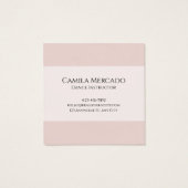 Dance Studio Ballerina Pastel Pink Socials Vierkante Visitekaartjes (Achterkant)