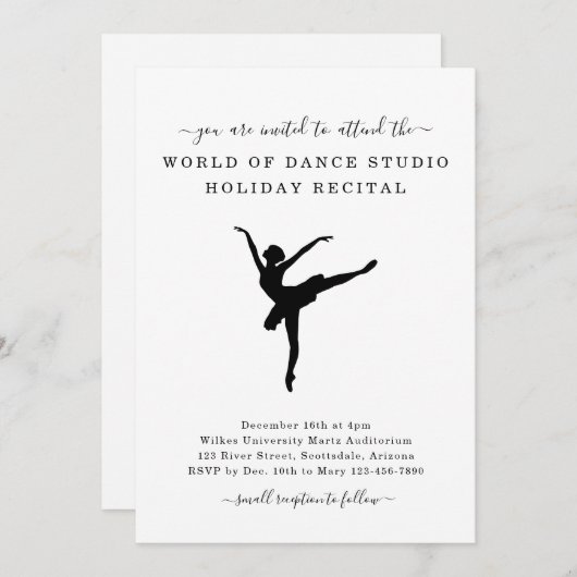 Dance Studio Ballet - Uitnodiging tot overweging (Voorkant / Achterkant)