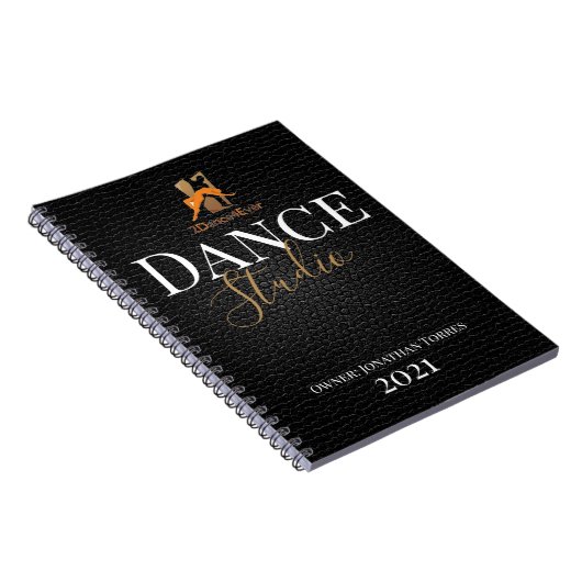 Dance studio, gepersonaliseerd zwart leren script notitieboek (Rechterzijde)