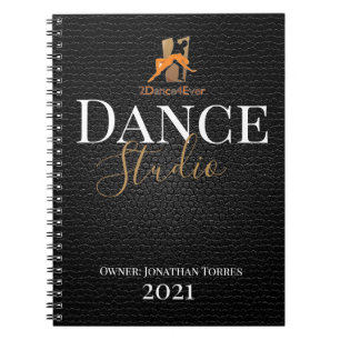 Dance studio, gepersonaliseerd zwart leren script notitieboek