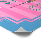 Dance Studio Persoonlijke naam Roze Stripes Retro Poster (Hoek)