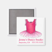 Dance Studio Pink Ballerina Tutu Costuum Magneet (Voorkant / Achterkant)