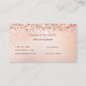 Dance studio school roos gouden roze glitter logo visitekaartje (Achterkant)