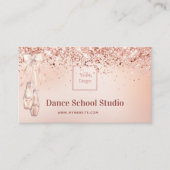 Dance studio school roos gouden roze glitter logo visitekaartje (Voorkant)