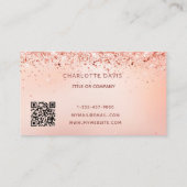 Dance studio school roos goudroze glitter qr code visitekaartje (Achterkant)