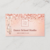 Dance studio school roos goudroze glitter qr code visitekaartje (Voorkant)