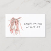 Dance Studio School Roos Roze Ballet Schoenen Visitekaartje (Voorkant)